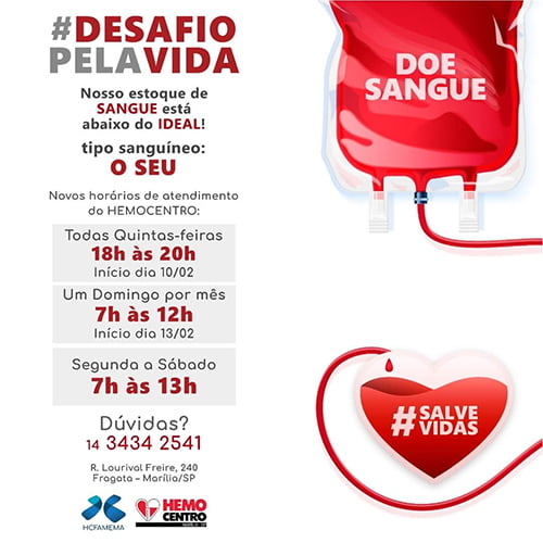 Hemocentro Lan A A Campanha Desafio Pela Vida Estoque De Sangue Est