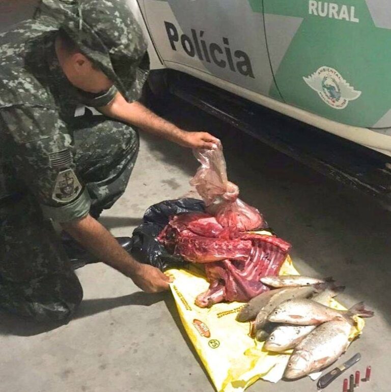 DEU CHABU – Homem é preso por pesca e caça ilegais no distrito de Rosália, em Marília