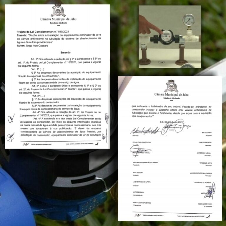 VEREADORES QUEREM LIVRAR CONSUMIDOR DE PAGAR PELA INSTALAÇÃO DA VÁLVULA DE AR