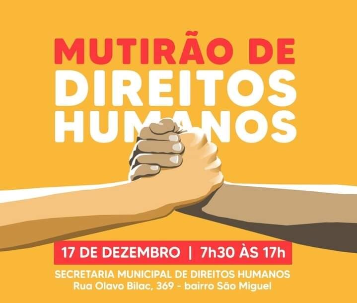 MUTIRÃO DE DIREITOS HUMANOS ACONTECE NESTA SEXTA (17)