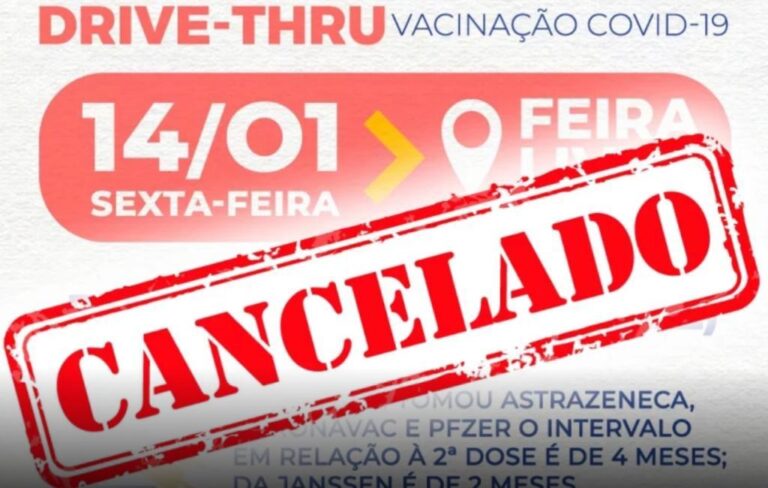 SERVIDORES DA SAÚDE ESTÃO AFASTADOS POR COVID; ação de vacinação é cancelada