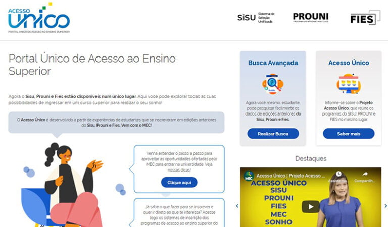 MEC REÚNE SISU, PROUNI E FIES EM PORTAL ÚNICO