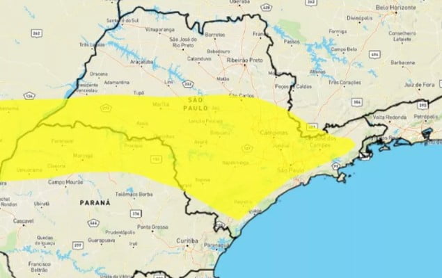 Temperatura cai e ventania atinge boa parte do estado