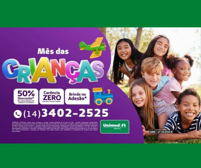 Mês das crianças tem oferta especial na Unimed Marília; CONFIRA