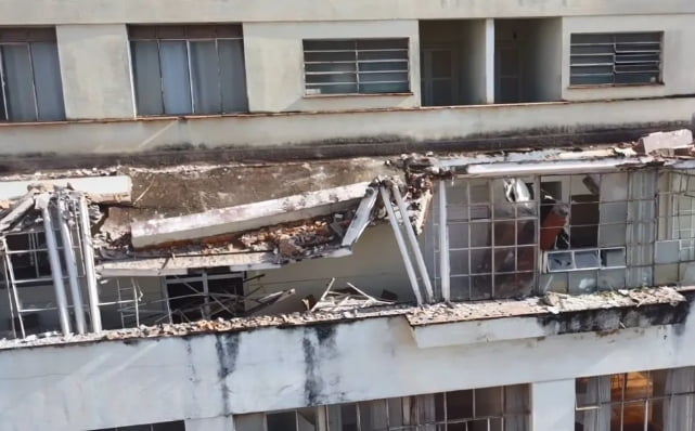Desabamento no hotel: prefeitura inicia remoção de parte da estrutura que ainda ameaçava cair