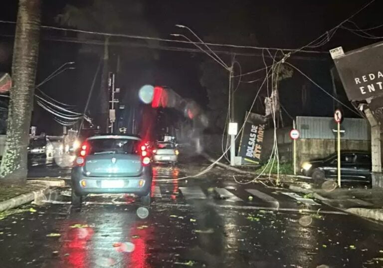 Temporal com ventos de 73 km/h causa estragos na região