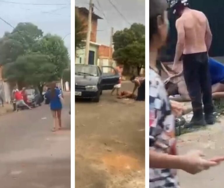 Briga envolvendo uma mulher acaba em facada e pai e filho mortos a tiros