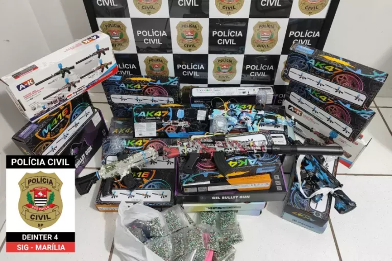 Polícia de Marília prende 6 e apreende mais de 200 armas de gel