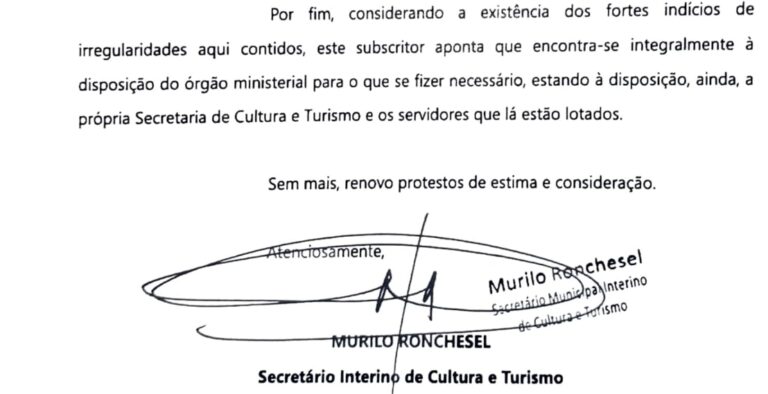 MP abre inquérito após denúncias de irregularidades na Secretaria da Cultura de Jaú